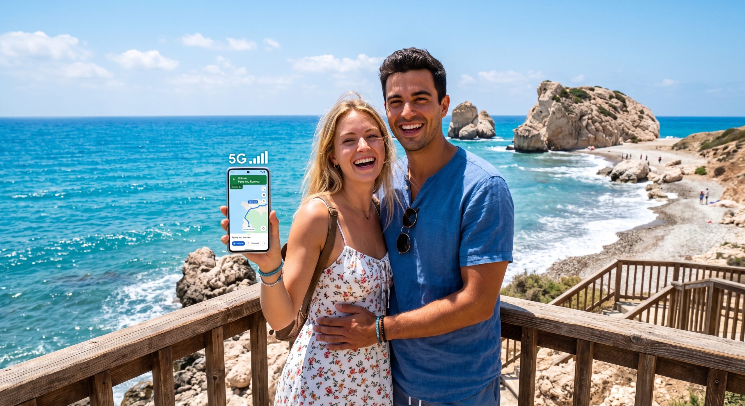 5G Mobile Coverage at Aphrodite Rock Cyprus High speed 5G mobile internet coverage near Aphrodite Rock in Paphos Cyprus